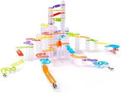Fat Brain Toys Trestle Tracks Builder Set - 73-Piece Modular Marb