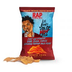Rap Snacks Lil Baby All in Hot Potato Chips 2.5 Oz Bags - Pack of