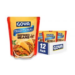 Goya Foods Traditional Refried Pinto Beans Pouch, 15 Ounce (Pack 