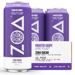 ZOA Zero Sugar Energy Drinks, Frosted Grape - Sugar Free with Ele