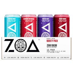 ZOA Zero Sugar Energy Drinks, Variety Pack - Sugar Free with Elec