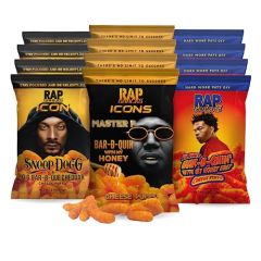 Rap Snacks Lil Baby, and Master P Cheddar BBQ, BBQ Honey Heat, an