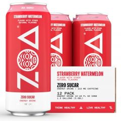 ZOA Zero Sugar Energy Drinks, Strawberry Watermelon - Sugar Free 