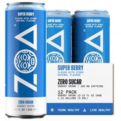 ZOA Zero Sugar Energy Drinks, Super Berry - Sugar Free with Elect