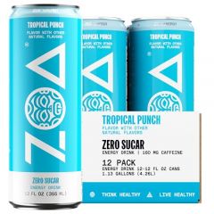 ZOA Zero Sugar Energy Drinks, Tropical Punch - Sugar Free with El