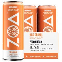 ZOA Zero Sugar Energy Drinks, Wild Orange - Sugar Free with Elect
