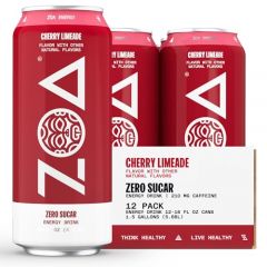 ZOA Zero Sugar Energy Drinks, Cherry Limeade - Sugar Free with El