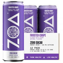 ZOA Zero Sugar Energy Drinks, Frosted Grape - Sugar Free with Ele
