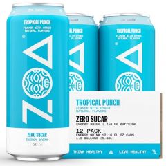 ZOA Zero Sugar Energy Drinks, Tropical Punch - Sugar Free with El