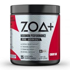 ZOA+ Zero Sugar Pre Workout Powder, Cherry Lime - NSF Certified f