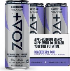 ZOA + Pre-Workout Energy Drink Supplement - NSF Certified for Spo